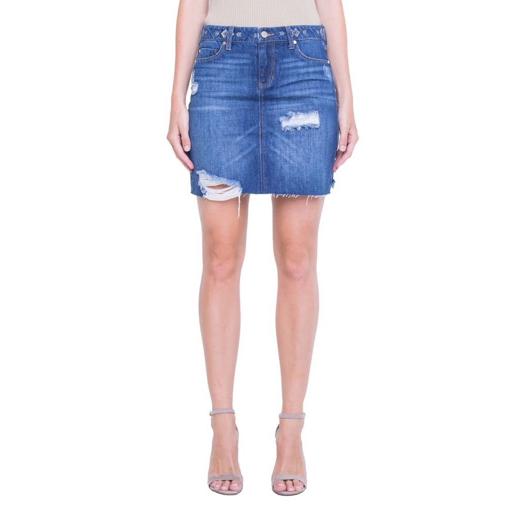 LIVERPOOL Distressed Classic Miniskirt